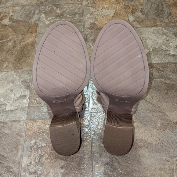 QUPID HEEL STRAP SANDALS Tan Size 8 - Picture 8 of 10